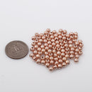 5mm Rose Gold Plated Round Ball Spacer Beads