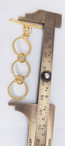 3 Rings Gold Plated Extendable Toggle T Bar Clasps