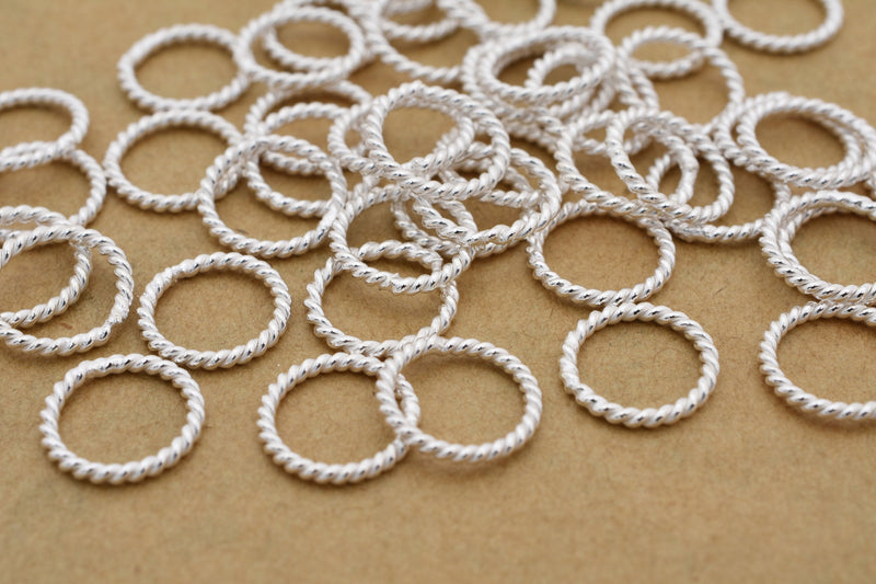 Silver Twisted Closed Jump Rings For Jewelry Makings