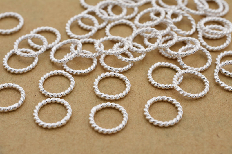 Silver Twisted Closed Jump Rings Connector Links For Jewelry Makings 