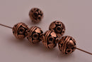9mm Antique Copper Round Bali Spacer Beads