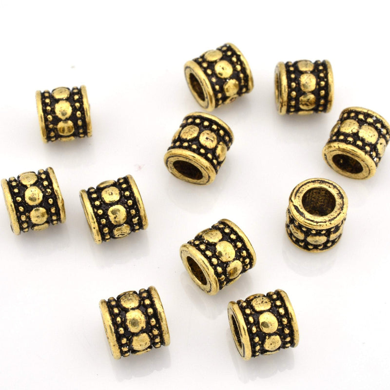 Antique Gold Bali Barrel Beads For Jewelry Makings