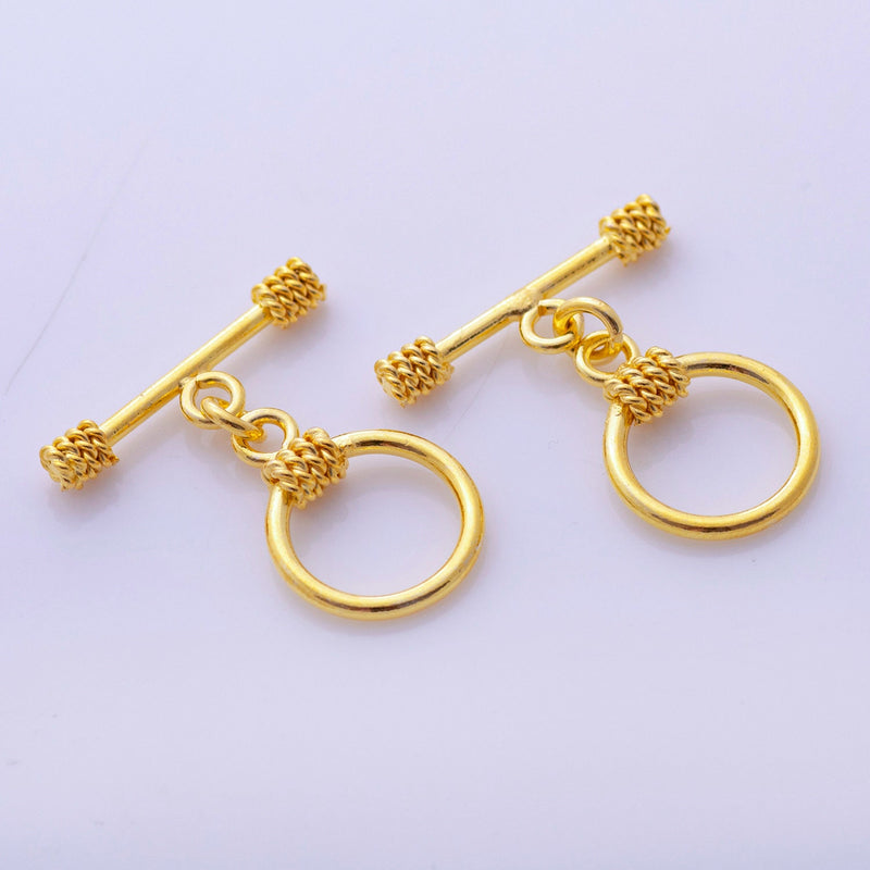 Simple Gold Bali Toggle Clasps For Jewelry Makings