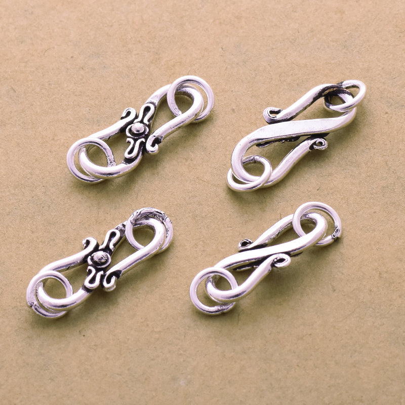 Antique Silver Plated S Hook Clasps - 30mm