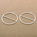 Silver Plated Round Earring Connector Charms
