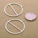 Silver Plated Round Earring Connector Charms