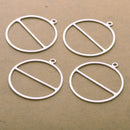 Silver round earring connector charm links for earring makings 