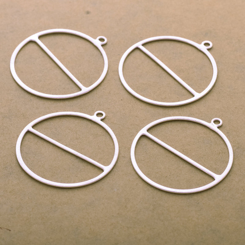 Silver round earring connector charm links for earring makings 