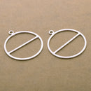 Silver Plated Round Earring Connector Charms