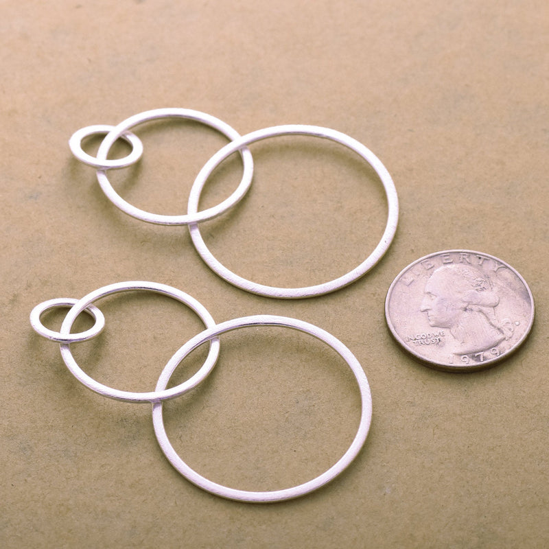 Silver Earring connector Link charm for jewelry making