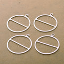 Silver Circle Round Earring Connector Charms Links for jewelry making