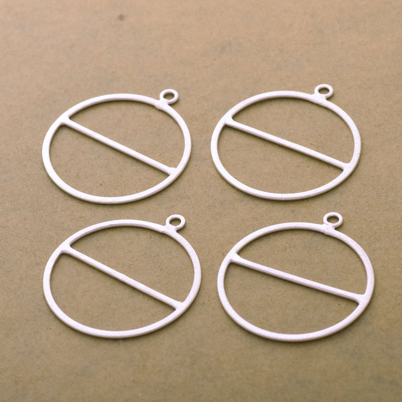 Silver Circle Round Earring Connector Charms Links for jewelry making
