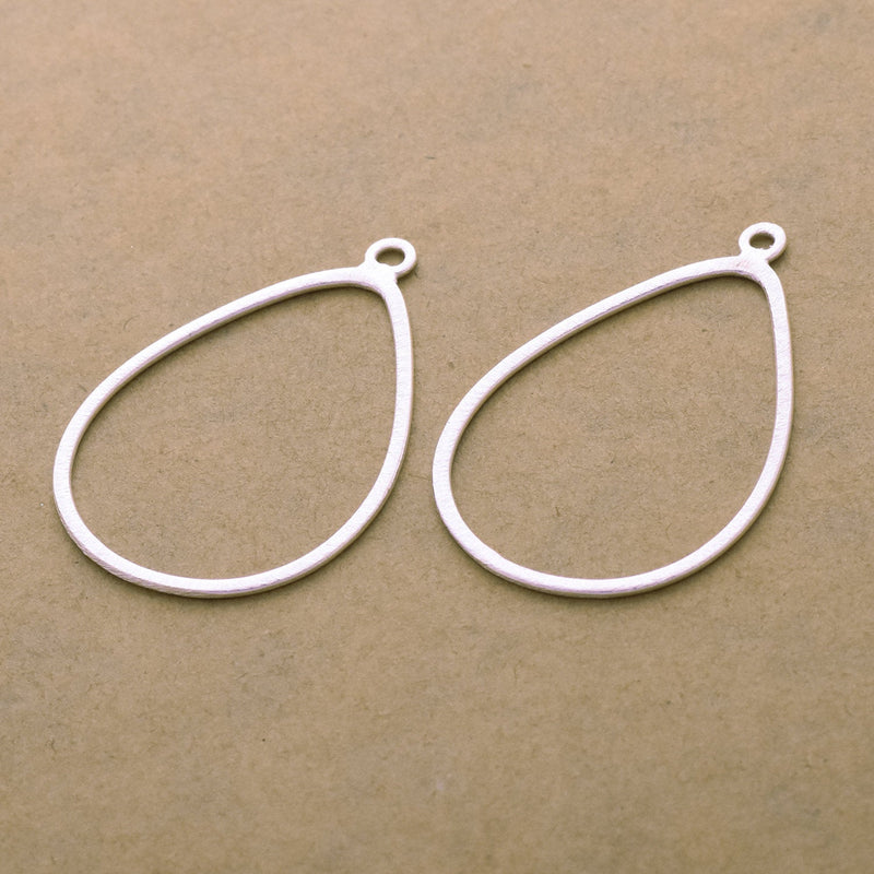 45mm Silver Plated Egg Shape Earring Connector Links