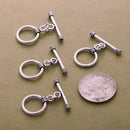Antique Silver Plated Toggle T Bar Rope Bali Clasps