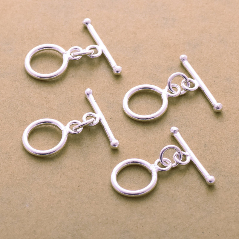 Simple Silver Round Toggle Clasps For Jewelry Makings