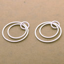 Silver Plated Circle Earring Connector Charms