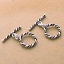 Antique Silver Twisted Toggle Clasps For Jewelry Makings