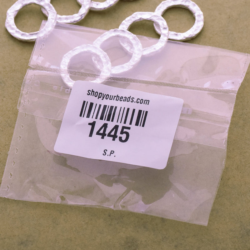 Silver Plated Hammered Washers Connector Links, Stamping Blanks
