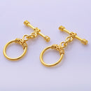Gold Plated Toggle T Bar Rope Bali Clasps