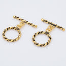 Antique Gold Twisted Toggle Clasps For Jewelry Makings