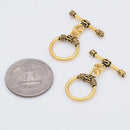 Antique Gold Plated Bali Toggle T Bar Clasps