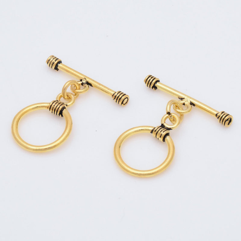 Antique Gold Wire Work Toggle Clasps For Jewelry Makings