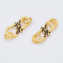 Antique Gold Plated S Hook Clasps - 30mm