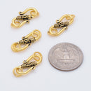 Antique Gold Plated S Hook Bali Clasps - 28mm