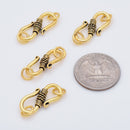 Antique Gold Plated Bali S Hook Clasps