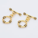 Antique Gold Plated Toggle T Bar Rope Bali Clasps