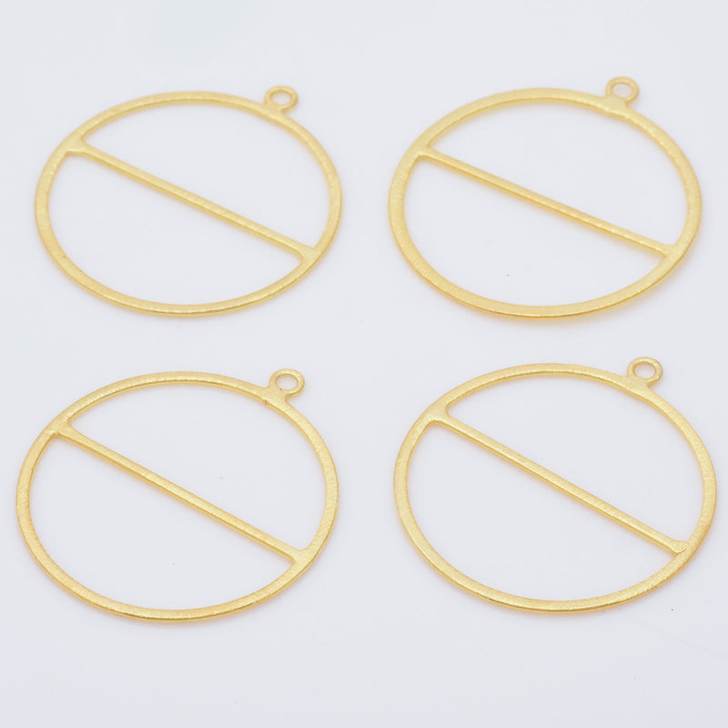 Gold round earring connector link charms for earring makings 