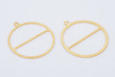 Gold Plated Round Earring Connector Charms