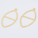 Gold Plated Marquise Earring Connector Charms