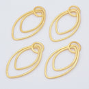 Gold Marquise Components Connector charm for earring making