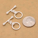Silver Plated Bali Toggle T Bar Clasps