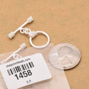 Silver Plated Bali Toggle T Bar Clasps