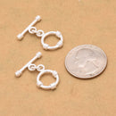 Silver Plated Toggle T Bar Rope Bali Clasps