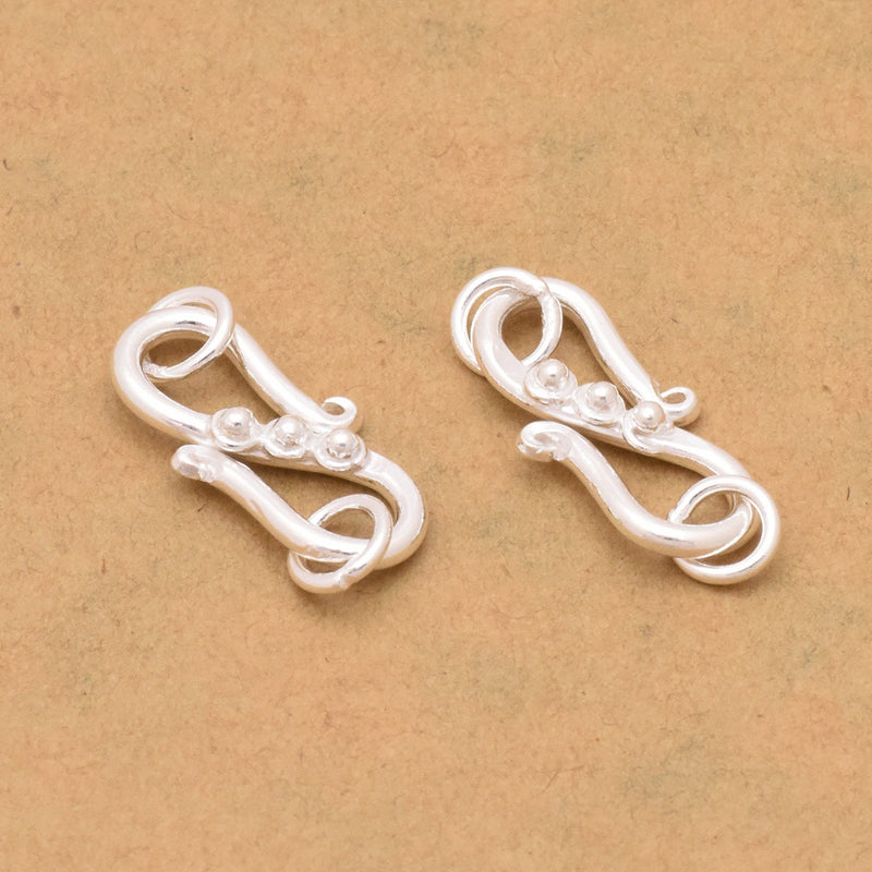 Silver Plated Bali  S Hook Clasps