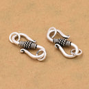 Antique Silver Plated Bali S Hook Clasps - 32mm
