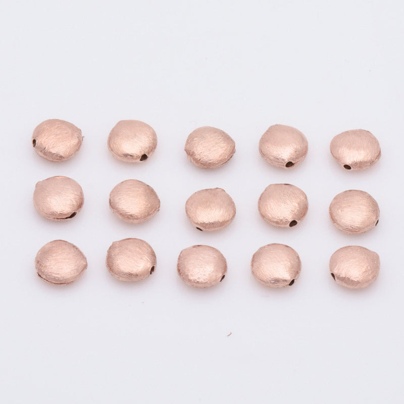 Rose Gold Brushed Saucer Beads For Jewelry Makings 