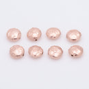 Rose Gold Plated 10mm Hammered Saucer Spacer Beads