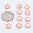 Rose Gold Plated 10mm Saucer Spacer Beads