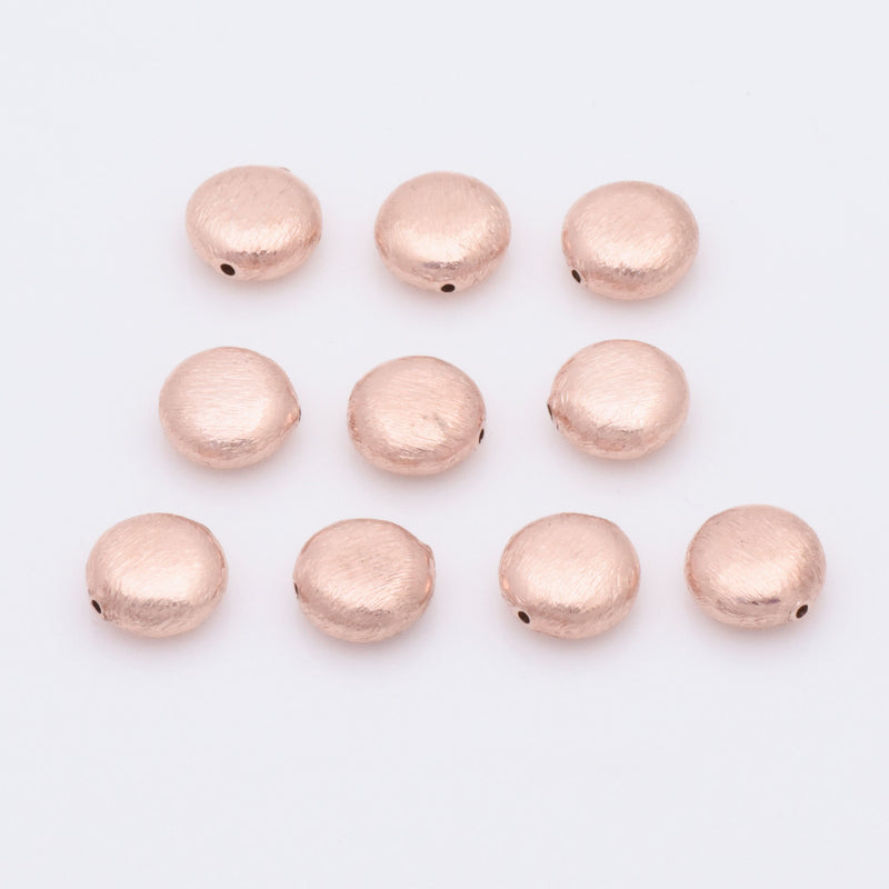 Rose Gold Plated 10mm Saucer Spacer Beads