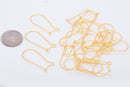 Gold Plated Kidney Ear Wire Hooks - 20mm