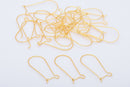 Gold Plated Kidney Ear Wire Hooks - 20mm