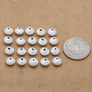 Silver Plated 8mm Bi-cone Saucer Spacer Beads