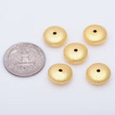 Gold Plated 14mm Saucer Spacer Beads