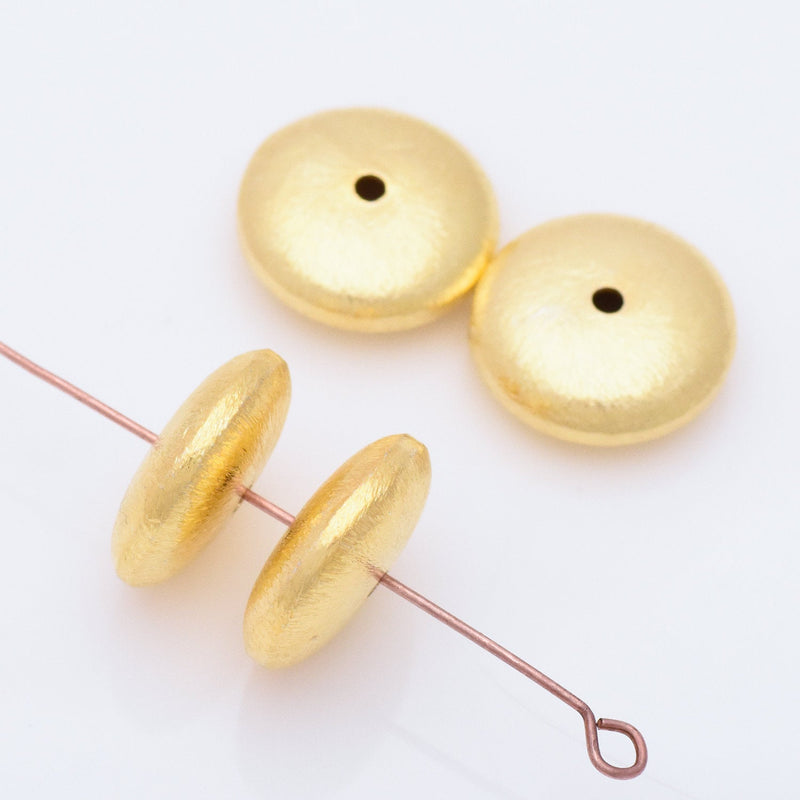 Gold Brushed Saucer Beads For Jewelry Makings 