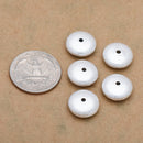 Silver Plated 14mm Saucer Spacer Beads