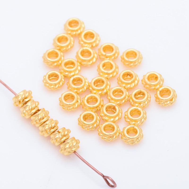 Gold Plated 6mm Coil Shape Bali Beads
